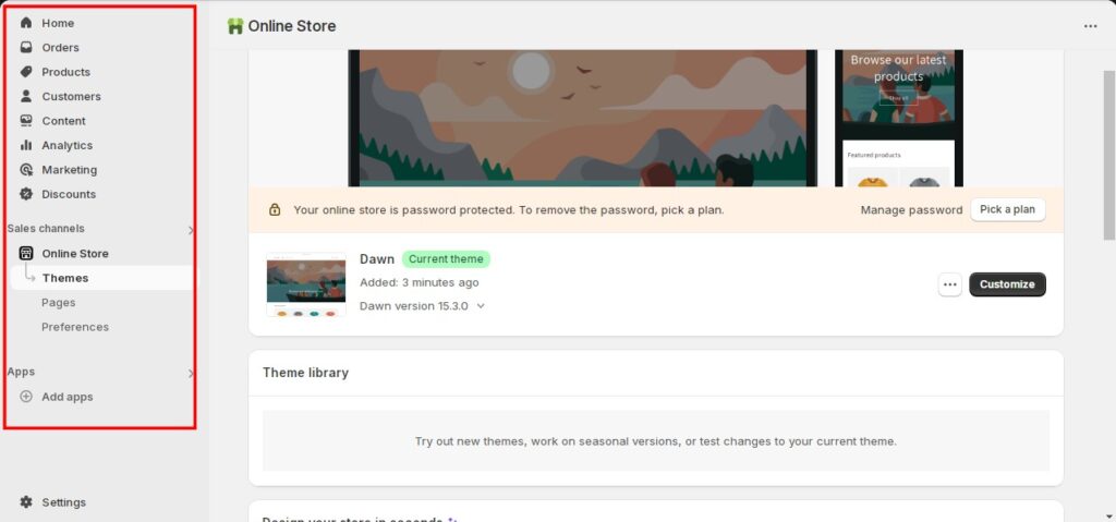 shopify Dashboard 